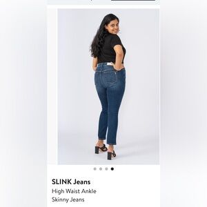 Slink Jeans size 16 curvy high waist ankle skinny jeans worn once excellent cond
